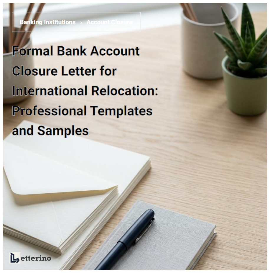 Formal Bank Account Closure Letter for International Relocation: Professional Templates and Samples