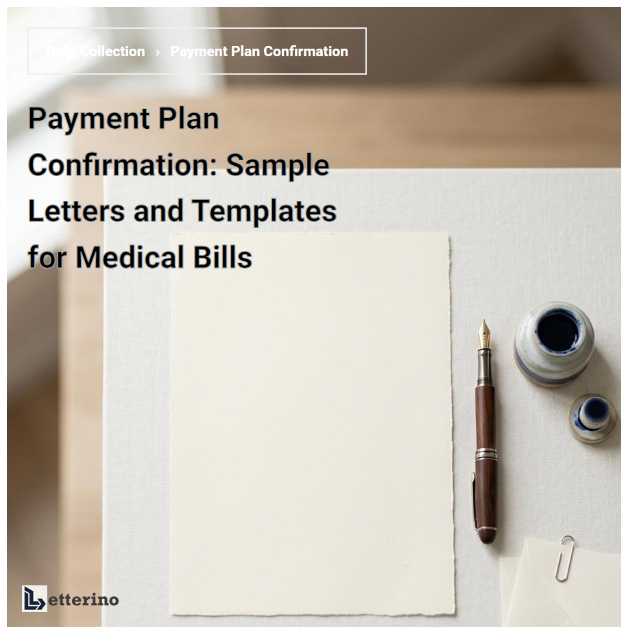 Payment Plan Confirmation: Sample Letters and Templates for Medical Bills