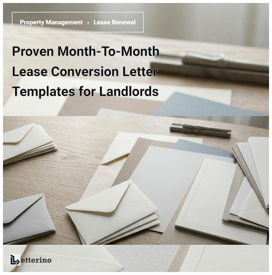 Proven Month-To-Month Lease Conversion Letter Templates for Landlords
