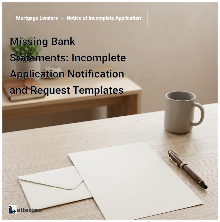 Missing Bank Statements: Incomplete Application Notification and Request Templates