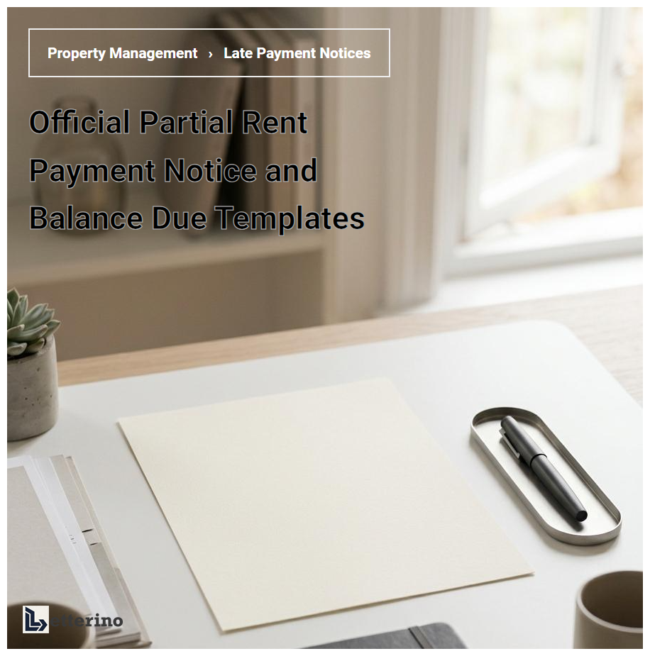 Official Partial Rent Payment Notice and Balance Due Templates