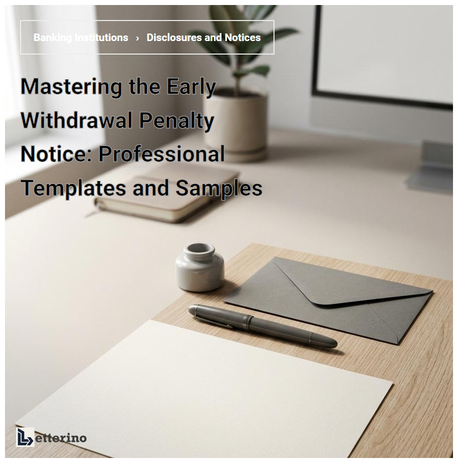 Mastering the Early Withdrawal Penalty Notice: Professional Templates and Samples