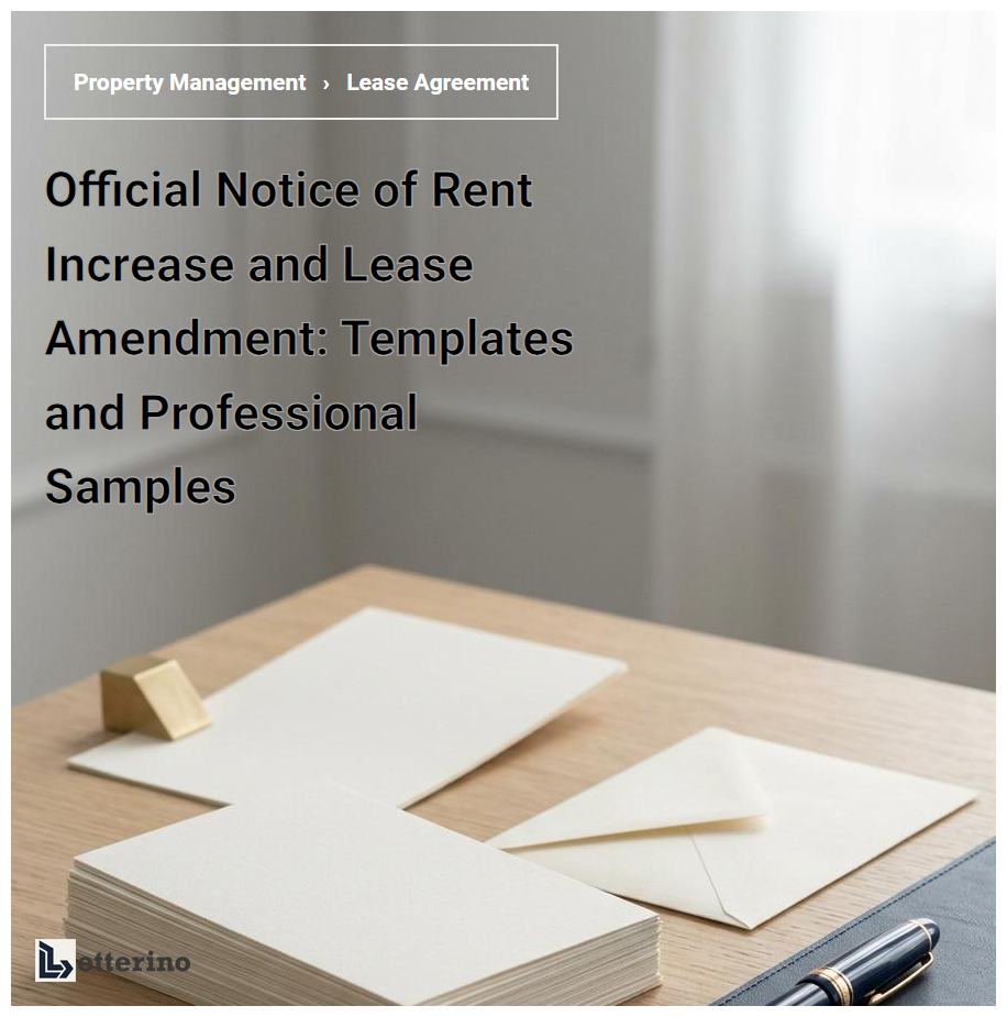 Official Notice of Rent Increase and Lease Amendment: Templates and Professional Samples