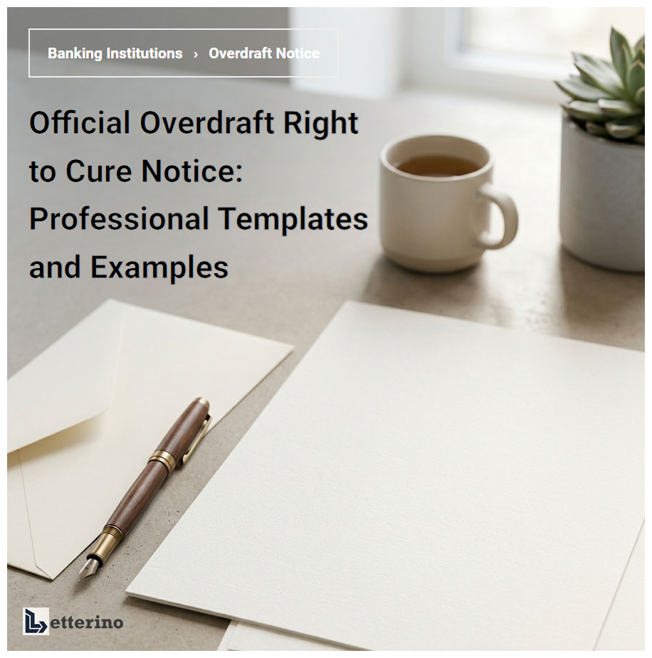 Official Overdraft Right to Cure Notice: Professional Templates and Examples