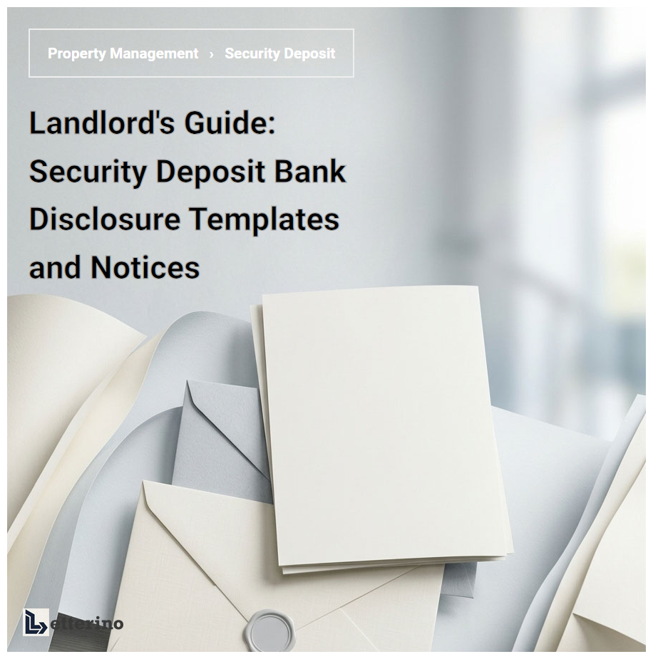 Landlord's Guide: Security Deposit Bank Disclosure Templates and Notices