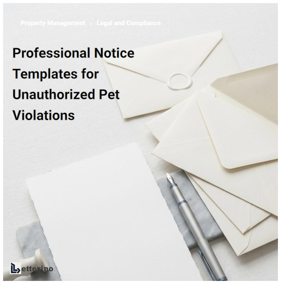 Professional Notice Templates for Unauthorized Pet Violations