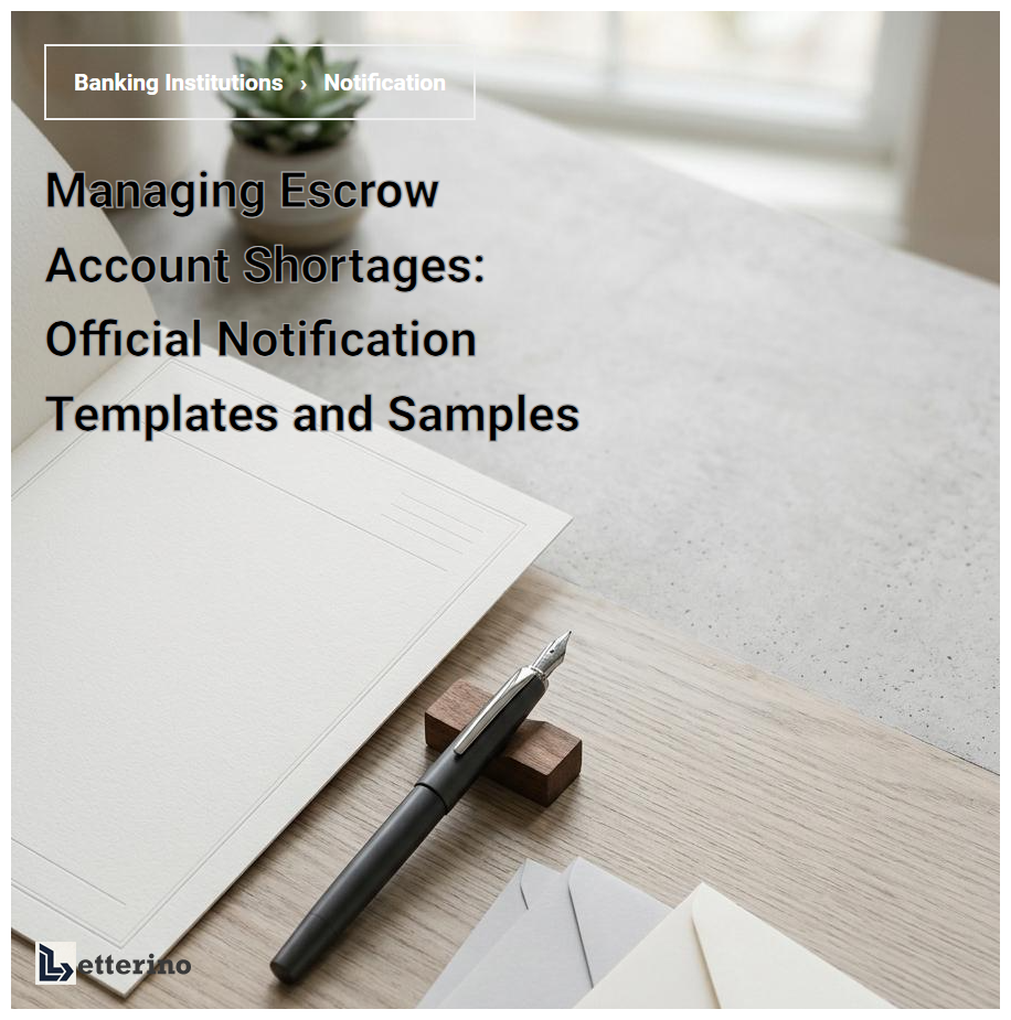 Managing Escrow Account Shortages: Official Notification Templates and Samples