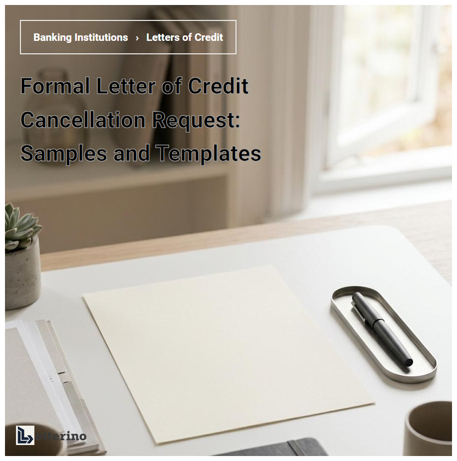 Formal Letter of Credit Cancellation Request: Samples and Templates