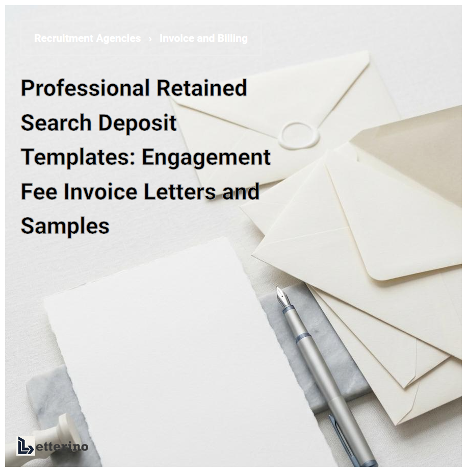 Professional Retained Search Deposit Templates: Engagement Fee Invoice Letters and Samples