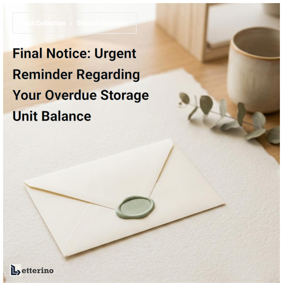 Final Notice: Urgent Reminder Regarding Your Overdue Storage Unit Balance