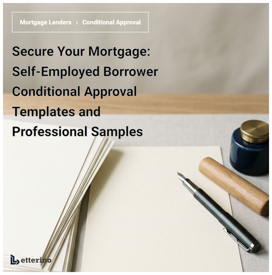 Secure Your Mortgage: Self-Employed Borrower Conditional Approval Templates and Professional Samples