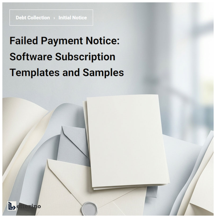 Failed Payment Notice: Software Subscription Templates and Samples