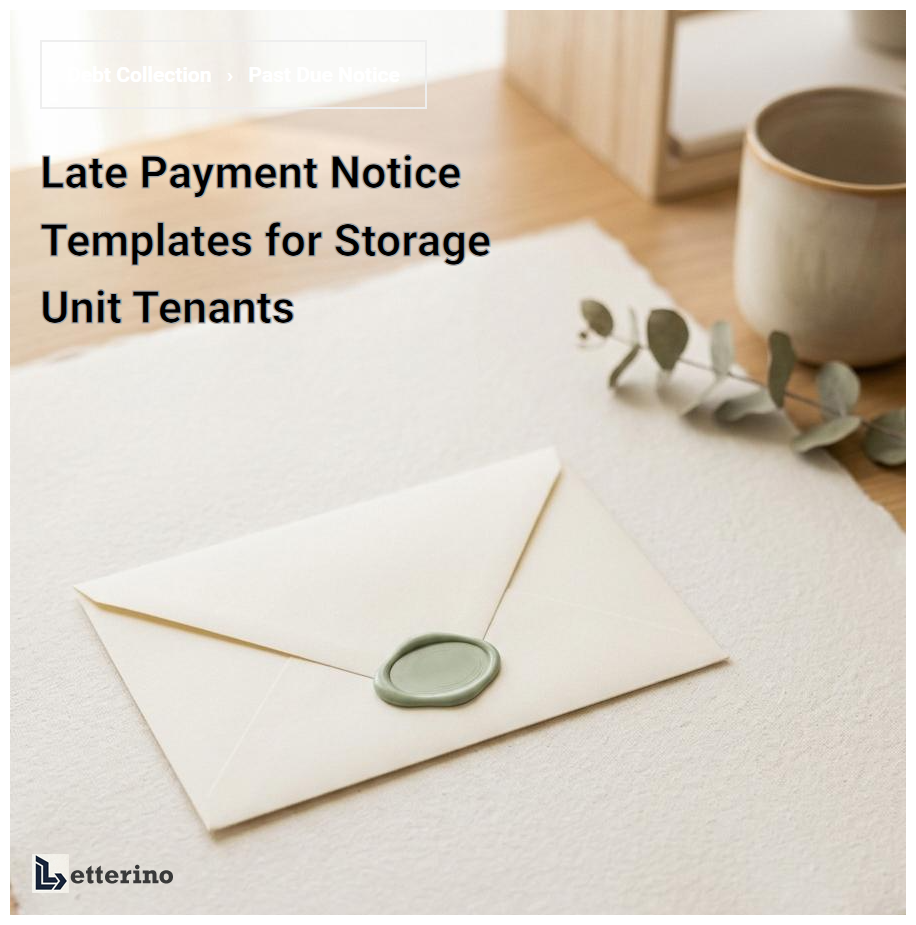 Late Payment Notice Templates for Storage Unit Tenants