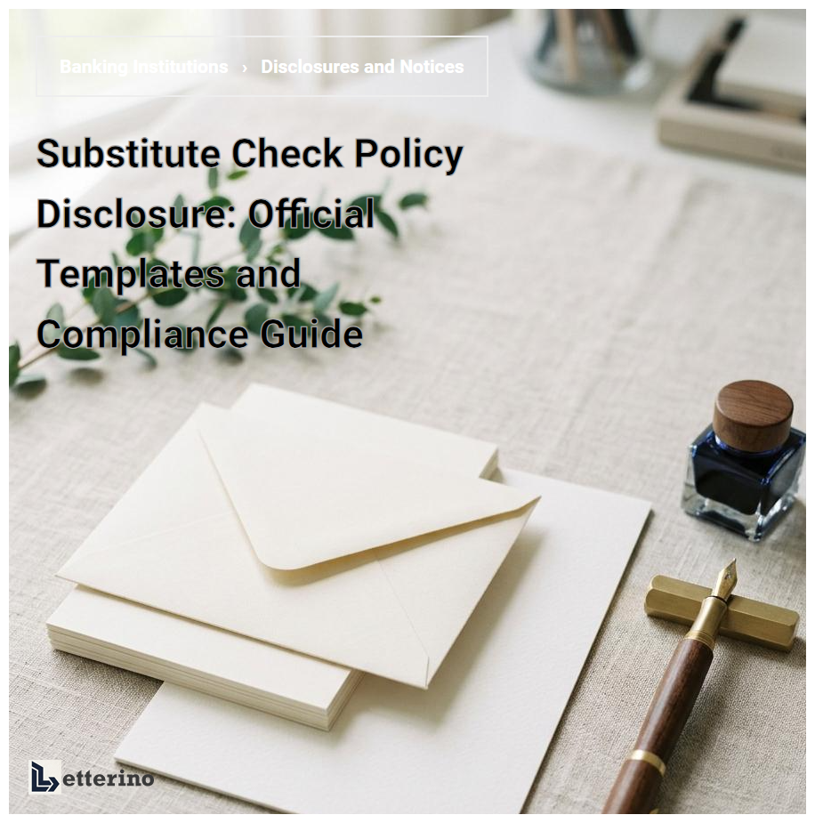 Substitute Check Policy Disclosure: Official Templates and Compliance Guide