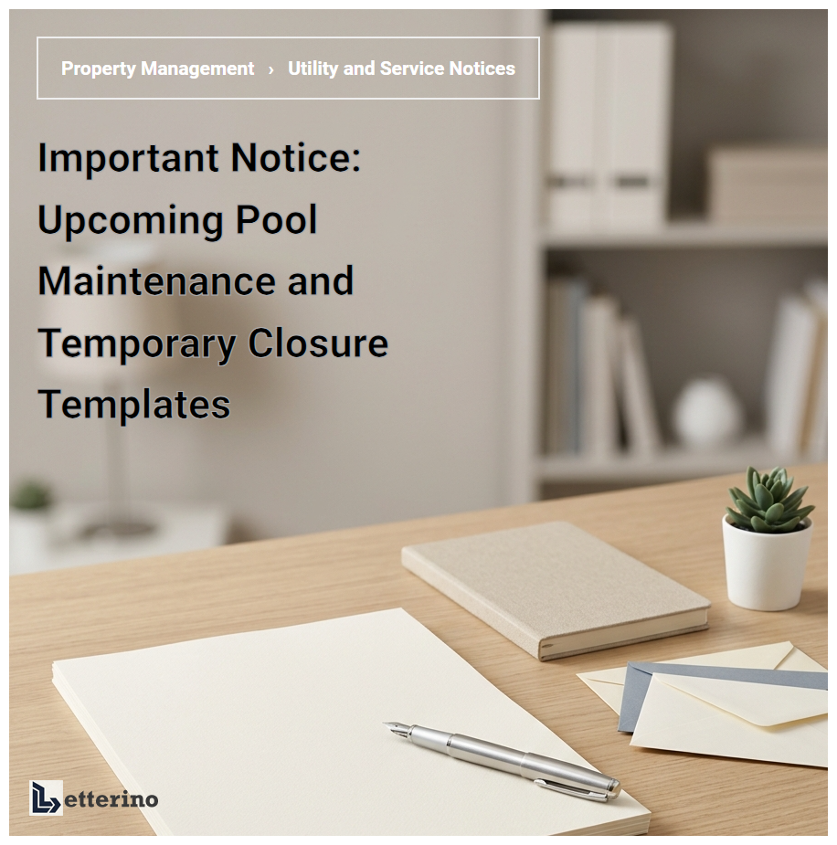 Important Notice: Upcoming Pool Maintenance and Temporary Closure Templates