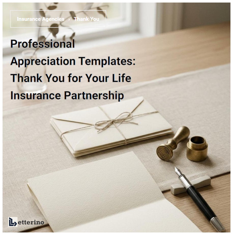 Professional Appreciation Templates: Thank You for Your Life Insurance Partnership