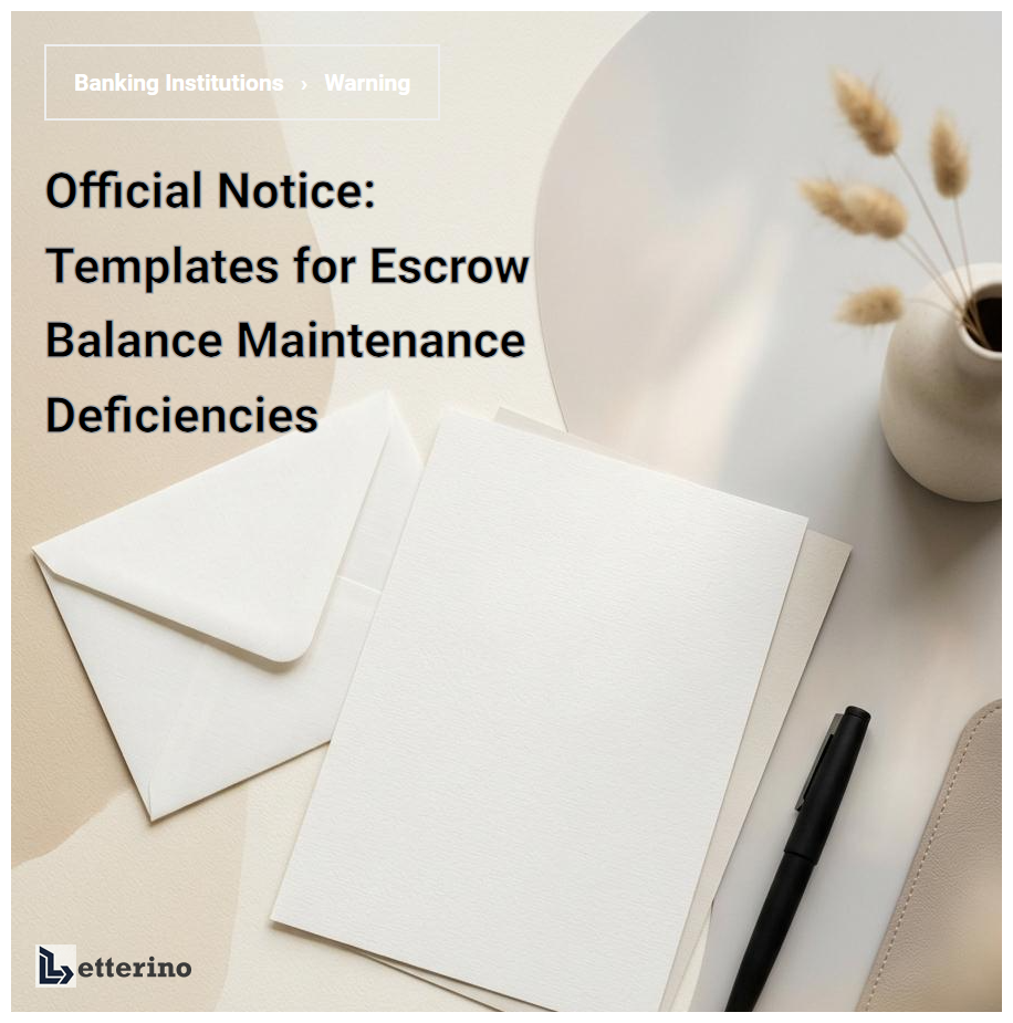 Official Notice: Templates for Escrow Balance Maintenance Deficiencies