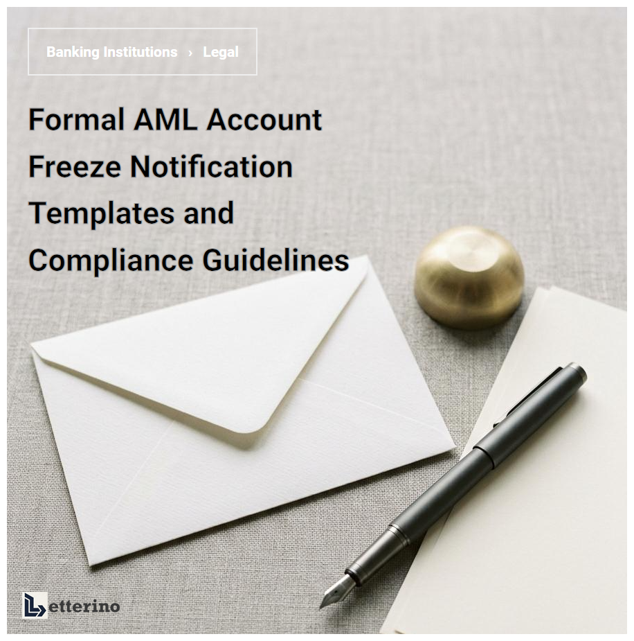 Formal AML Account Freeze Notification Templates and Compliance Guidelines
