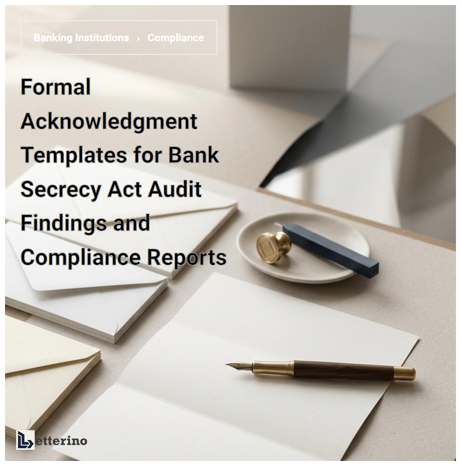 Formal Acknowledgment Templates for Bank Secrecy Act Audit Findings and Compliance Reports