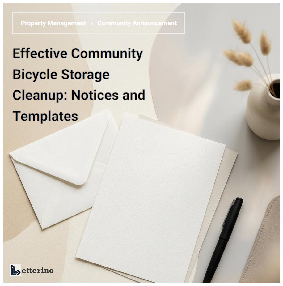 Effective Community Bicycle Storage Cleanup: Notices and Templates