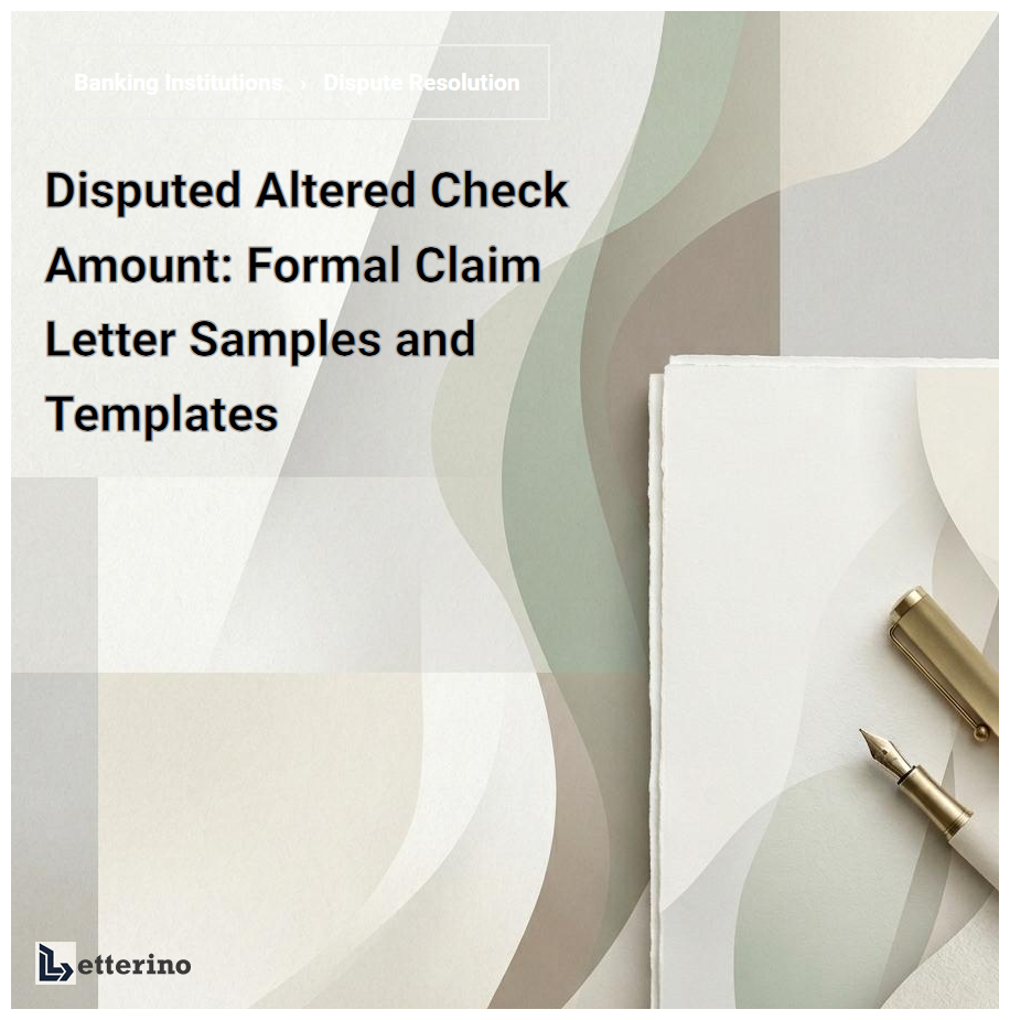 Disputed Altered Check Amount: Formal Claim Letter Samples and Templates