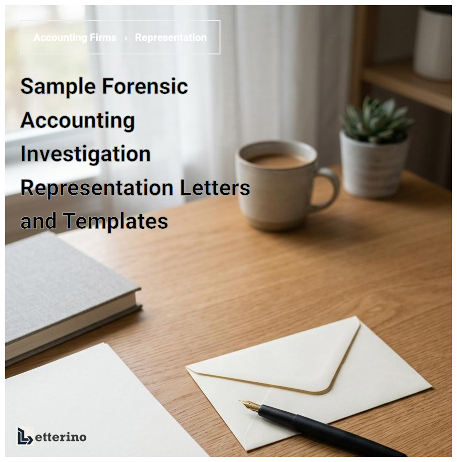 Sample Forensic Accounting Investigation Representation Letters and Templates