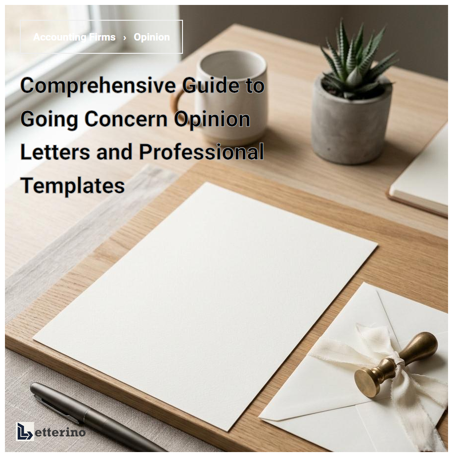 Comprehensive Guide to Going Concern Opinion Letters and Professional Templates