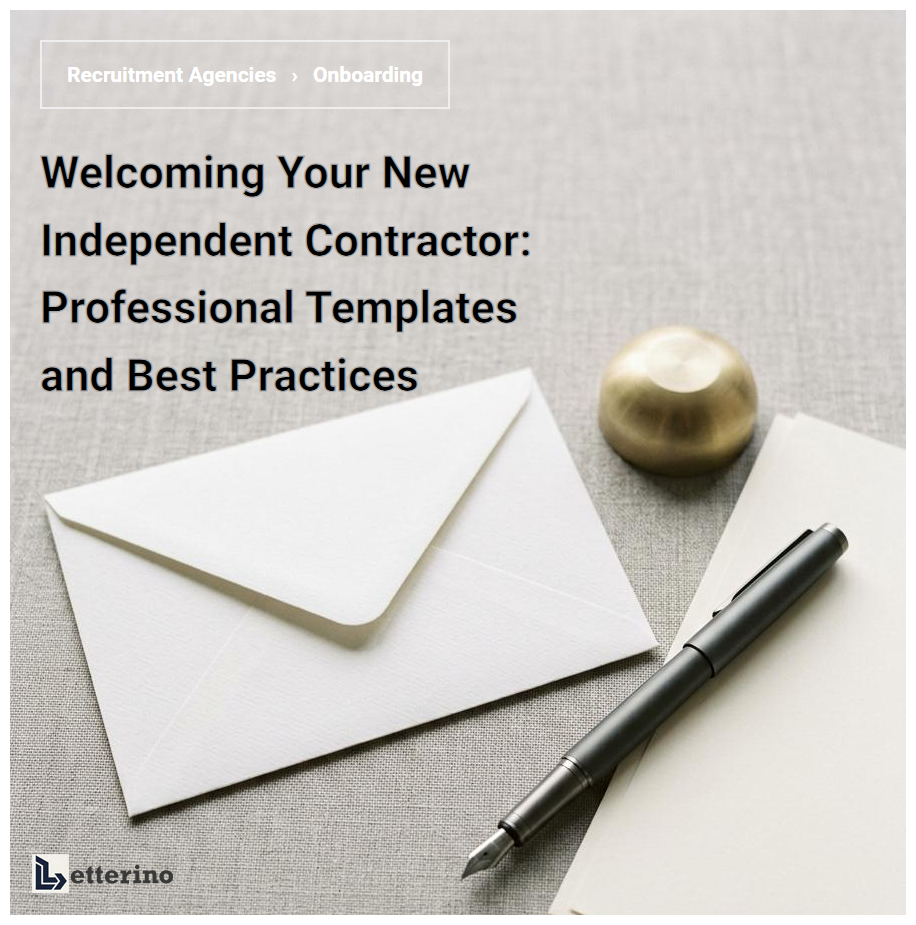 Welcoming Your New Independent Contractor: Professional Templates and Best Practices