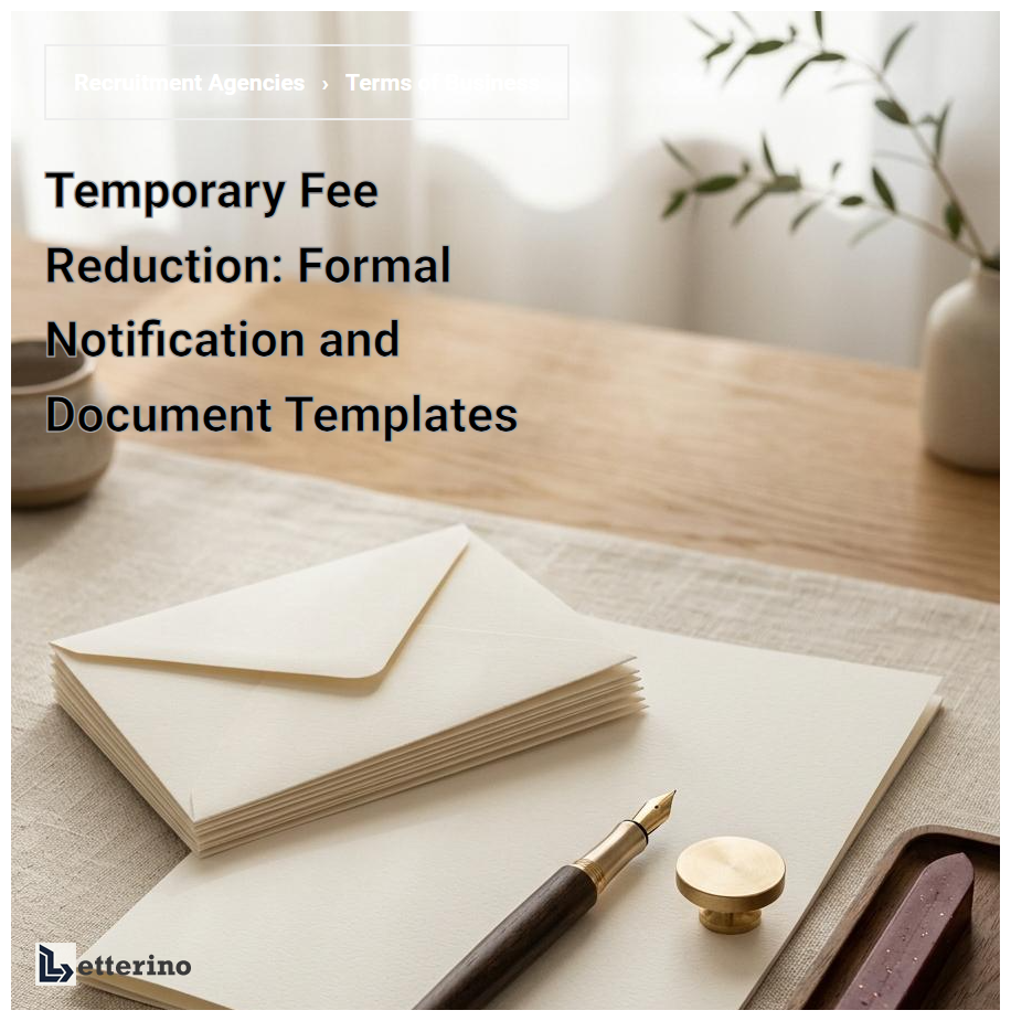 Temporary Fee Reduction: Formal Notification and Document Templates