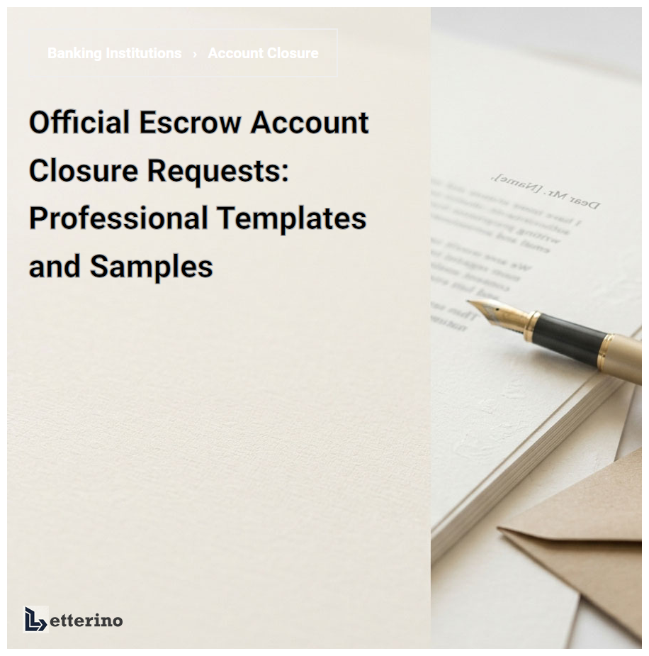 Official Escrow Account Closure Requests: Professional Templates and Samples