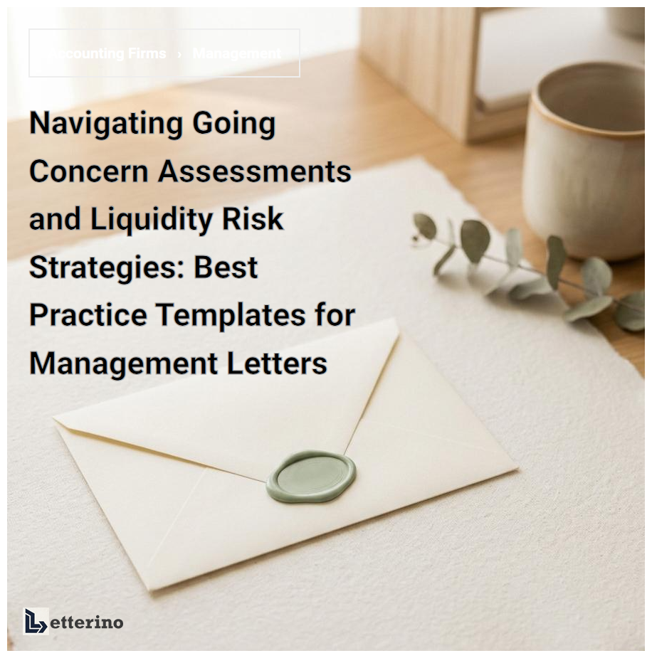 Navigating Going Concern Assessments and Liquidity Risk Strategies: Best Practice Templates for Management Letters