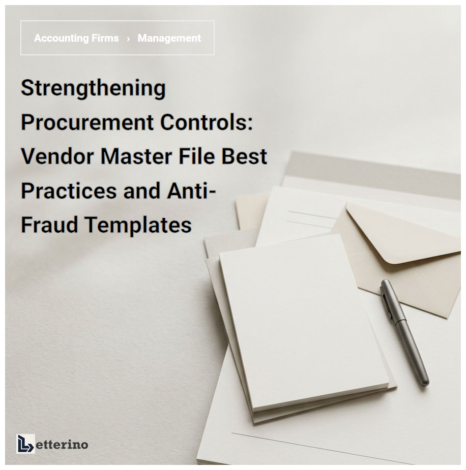 Strengthening Procurement Controls: Vendor Master File Best Practices and Anti-Fraud Templates