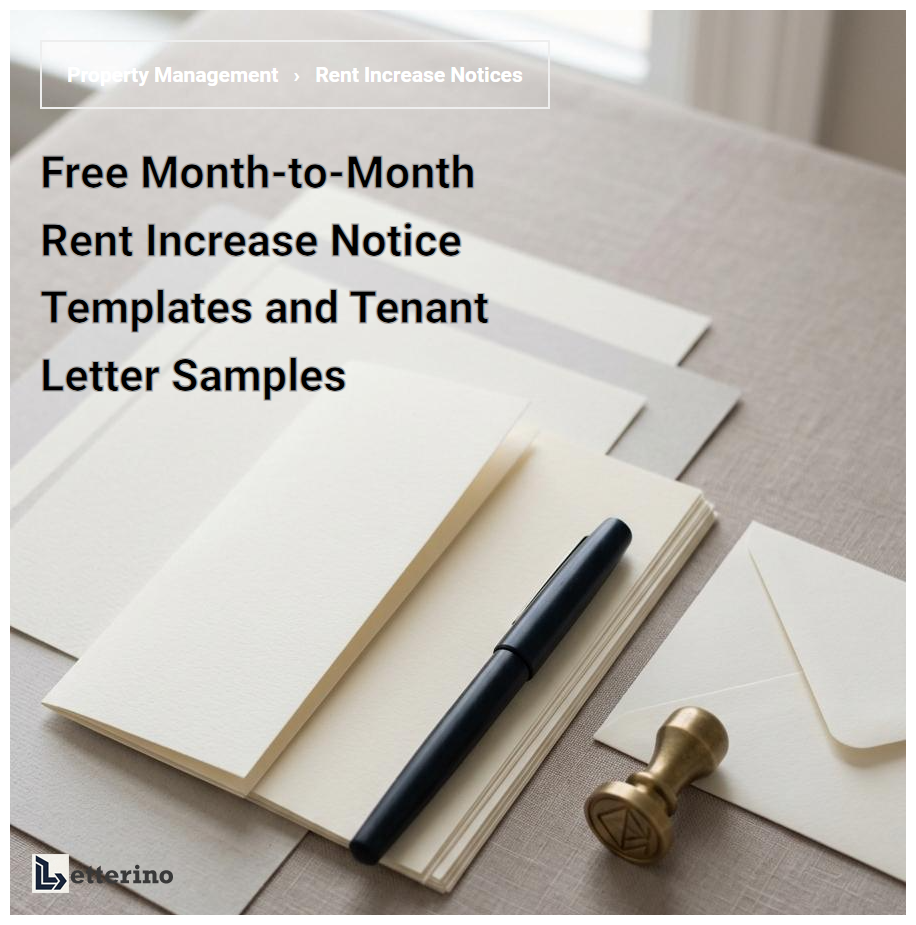 Free Month-to-Month Rent Increase Notice Templates and Tenant Letter Samples