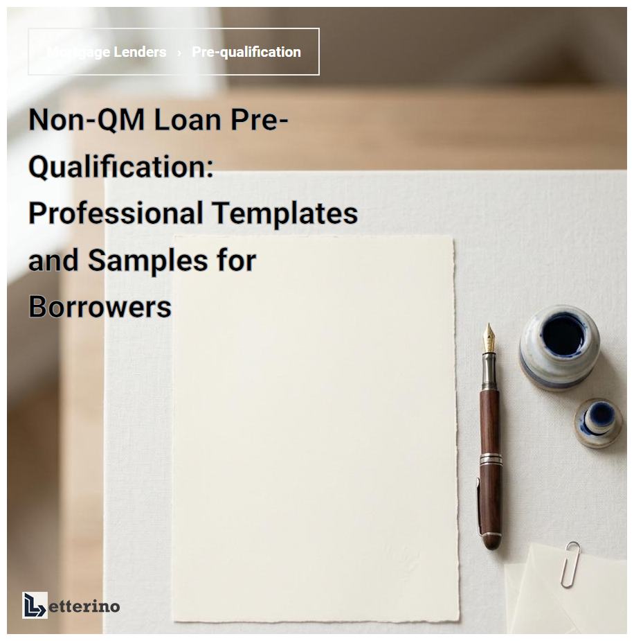 Non-QM Loan Pre-Qualification: Professional Templates and Samples for Borrowers