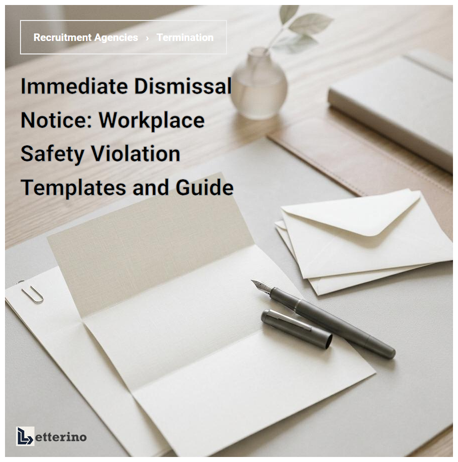 Immediate Dismissal Notice: Workplace Safety Violation Templates and Guide