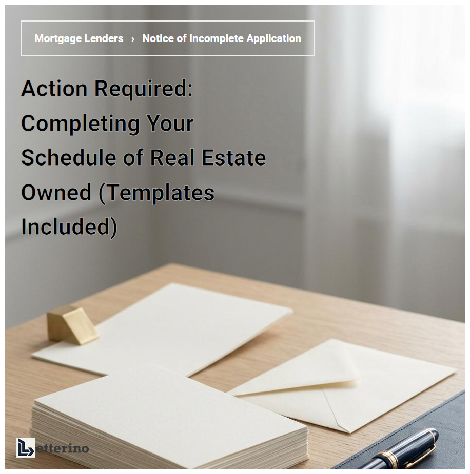 Action Required: Completing Your Schedule of Real Estate Owned (Templates Included)