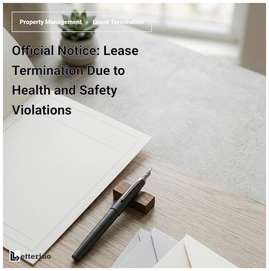 Official Notice: Lease Termination Due to Health and Safety Violations