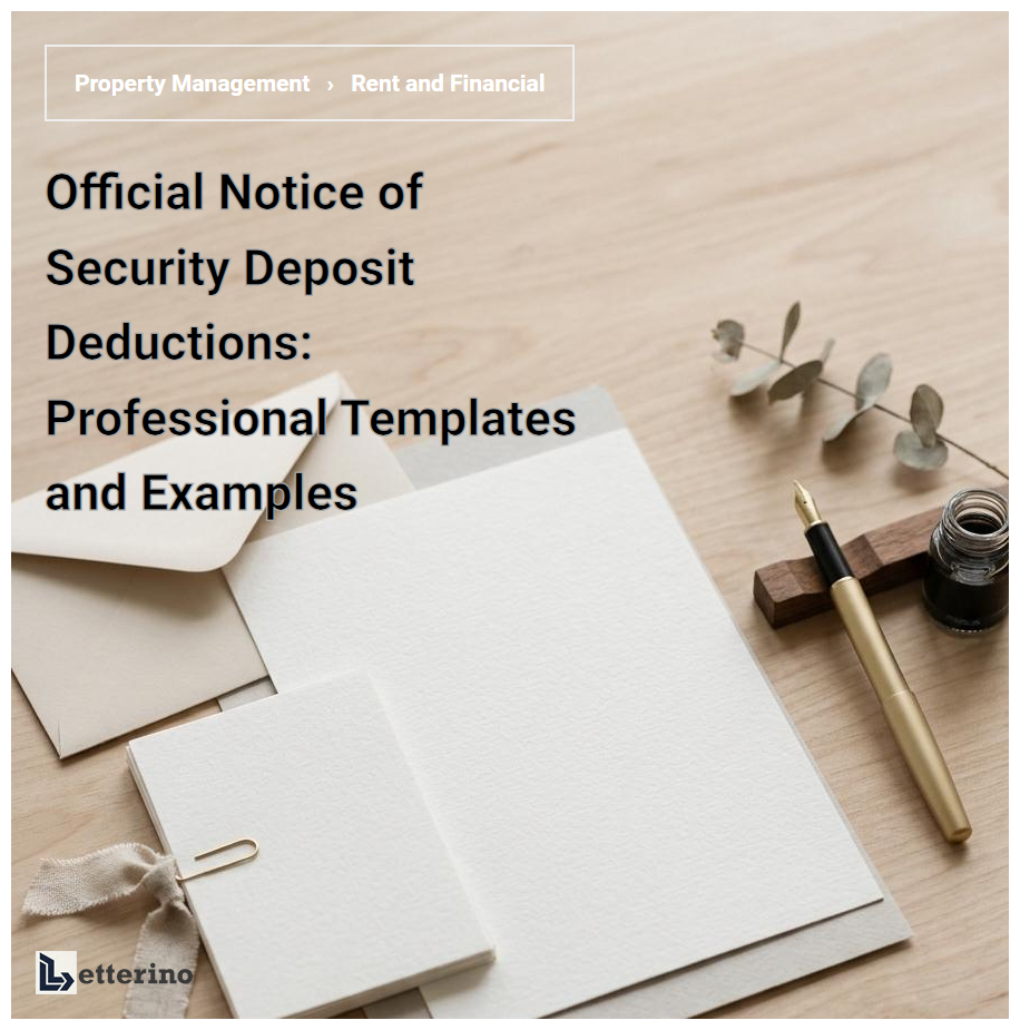 Official Notice of Security Deposit Deductions: Professional Templates and Examples