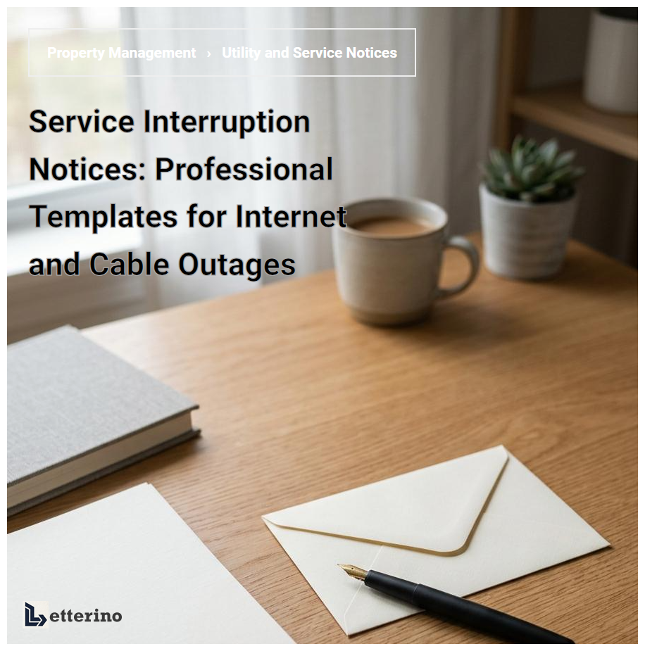 Service Interruption Notices: Professional Templates for Internet and Cable Outages