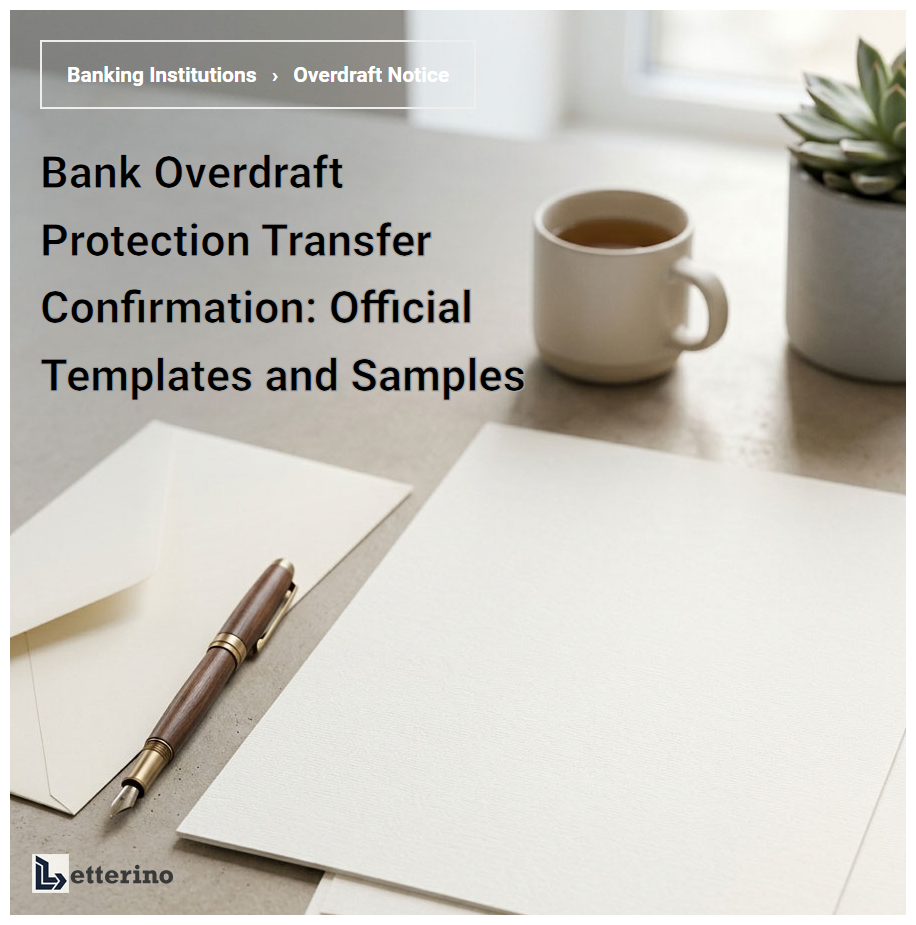 Bank Overdraft Protection Transfer Confirmation: Official Templates and Samples
