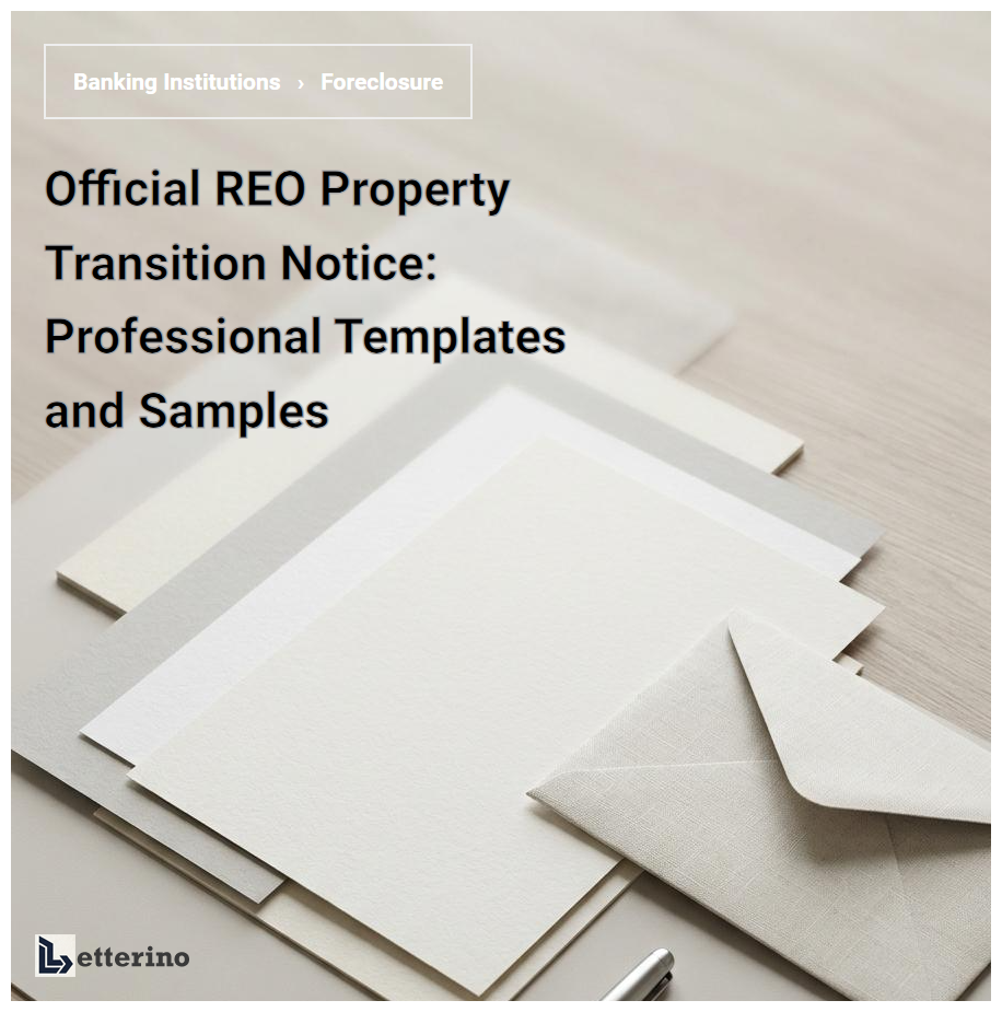 Official REO Property Transition Notice: Professional Templates and Samples