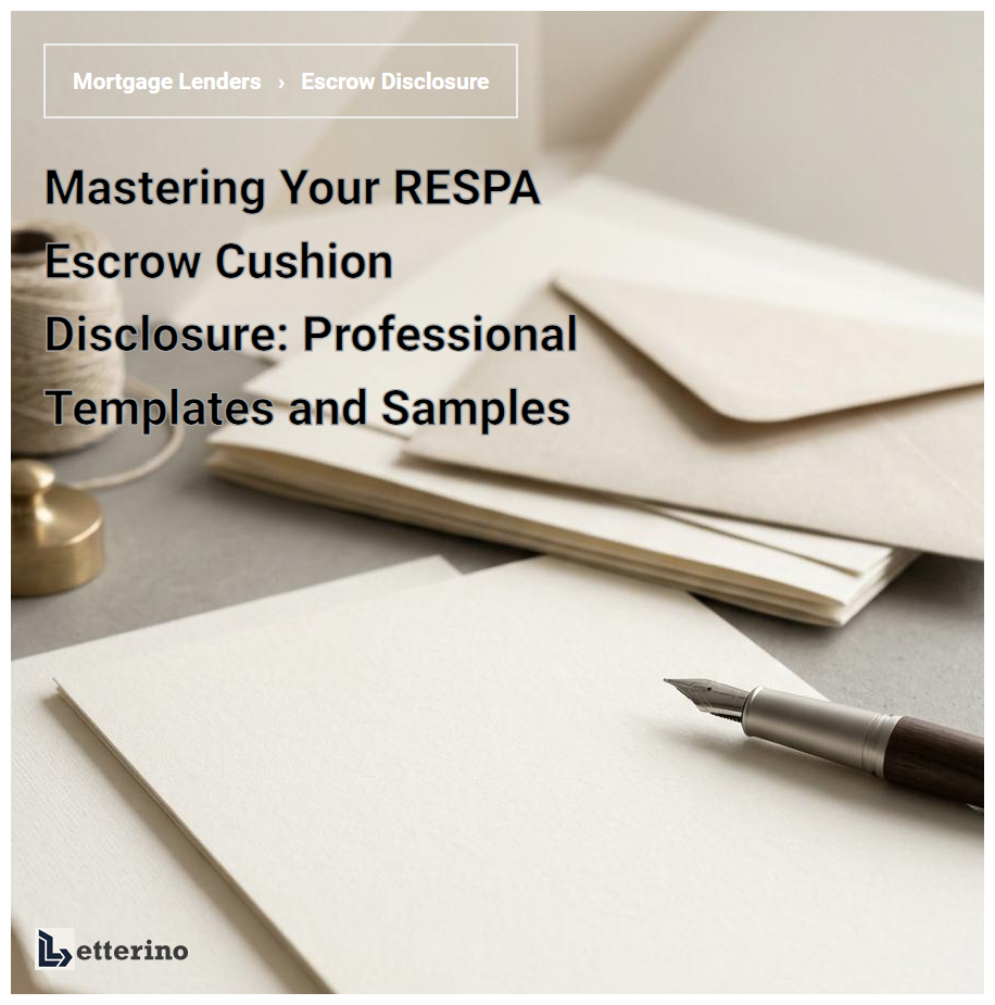 Mastering Your RESPA Escrow Cushion Disclosure: Professional Templates and Samples