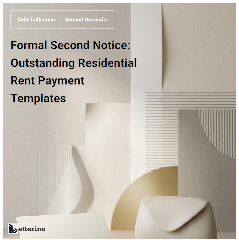 Formal Second Notice: Outstanding Residential Rent Payment Templates