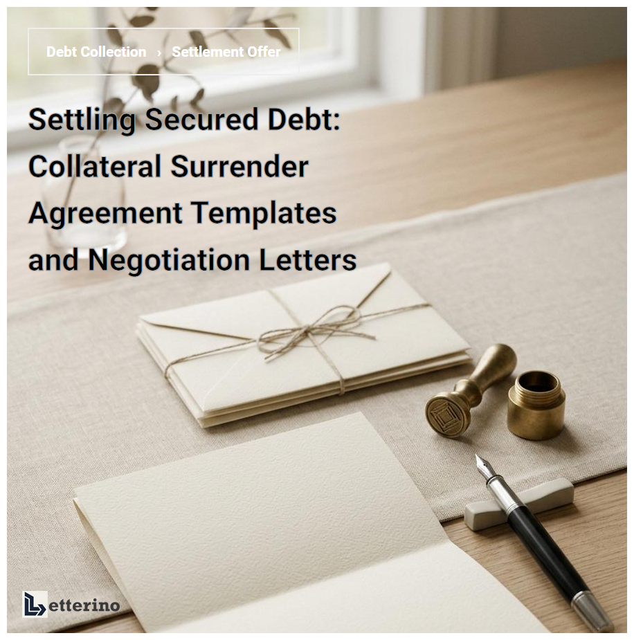 Settling Secured Debt: Collateral Surrender Agreement Templates and Negotiation Letters