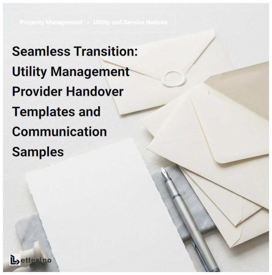 Seamless Transition: Utility Management Provider Handover Templates and Communication Samples