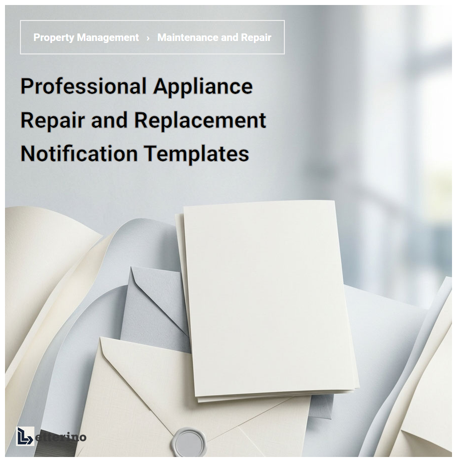 Professional Appliance Repair and Replacement Notification Templates