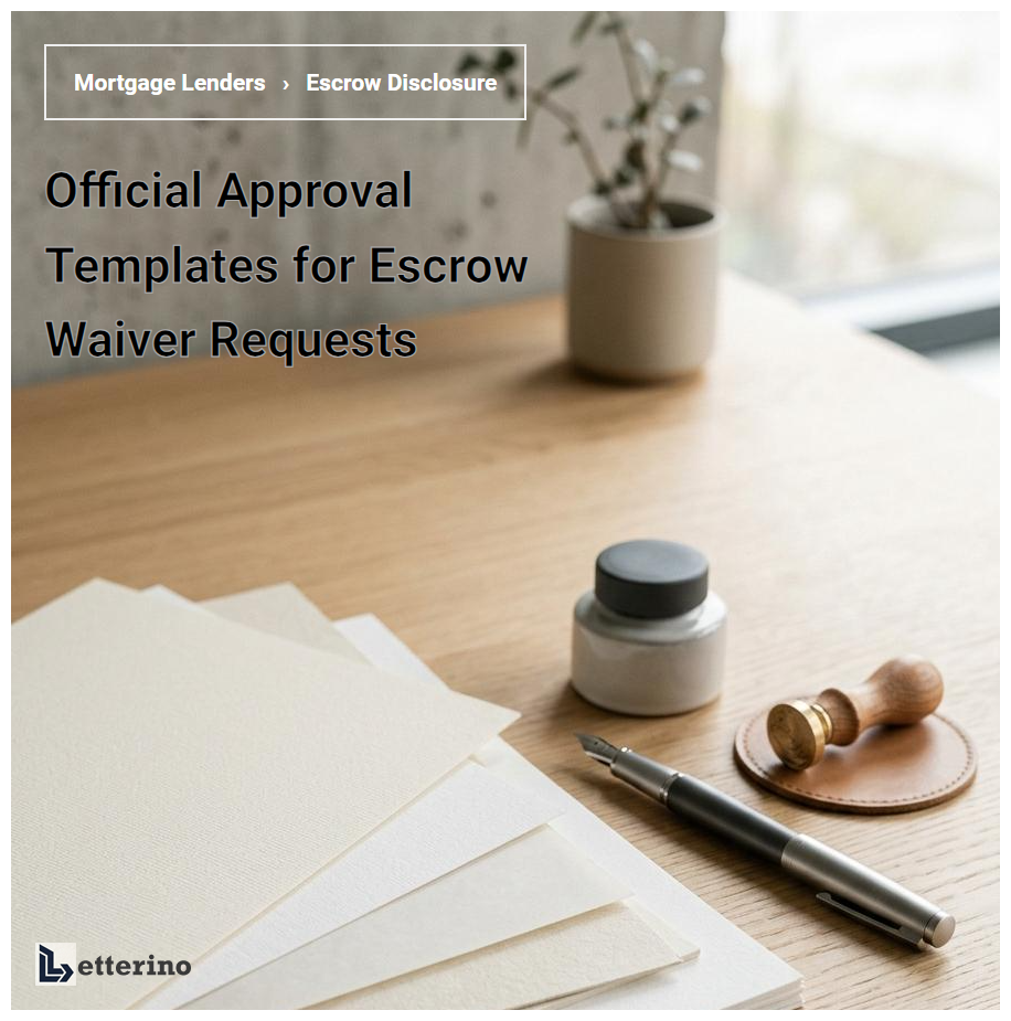 Official Approval Templates for Escrow Waiver Requests