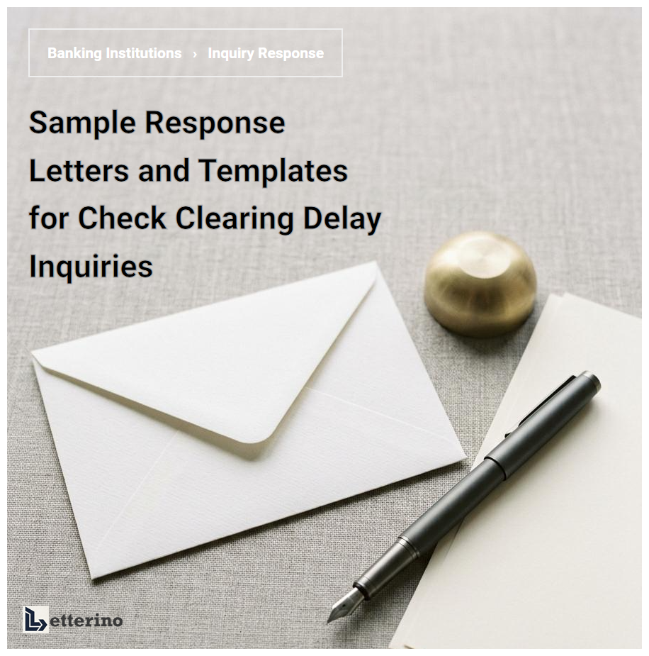 Sample Response Letters and Templates for Check Clearing Delay Inquiries