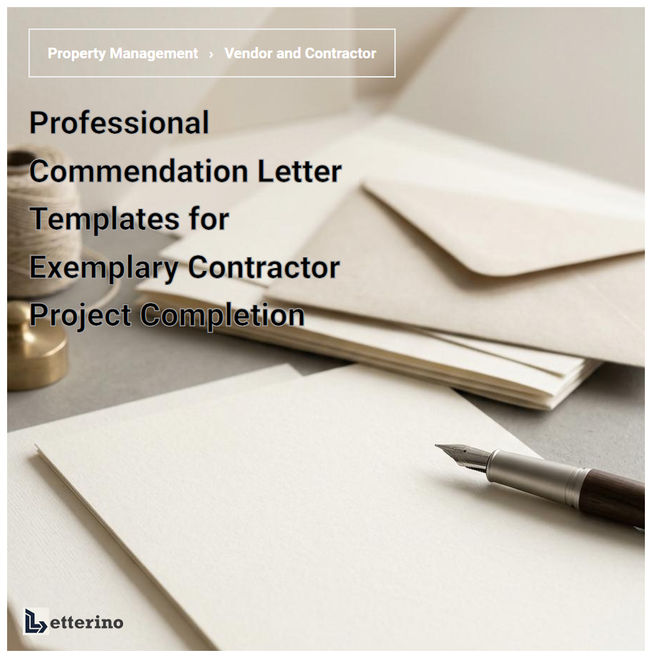 Professional Commendation Letter Templates for Exemplary Contractor Project Completion