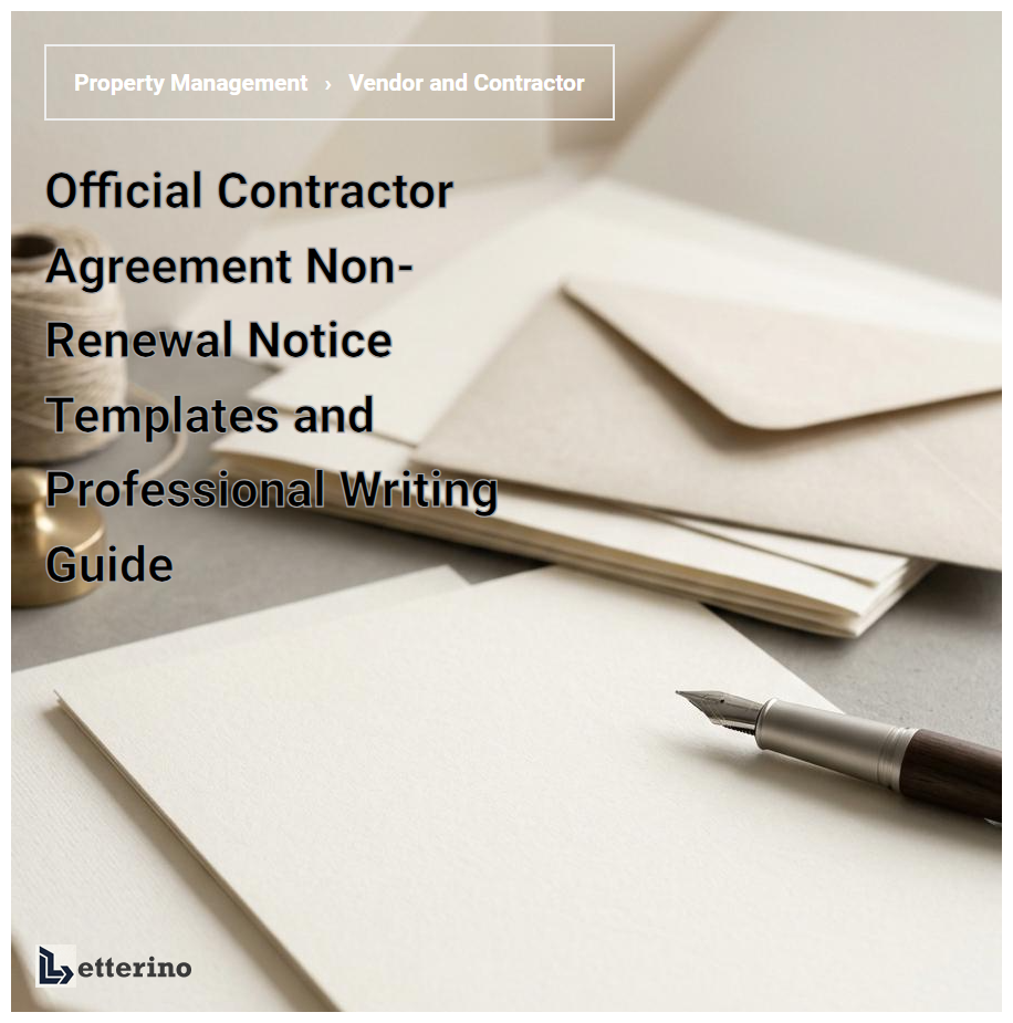 Official Contractor Agreement Non-Renewal Notice Templates and Professional Writing Guide